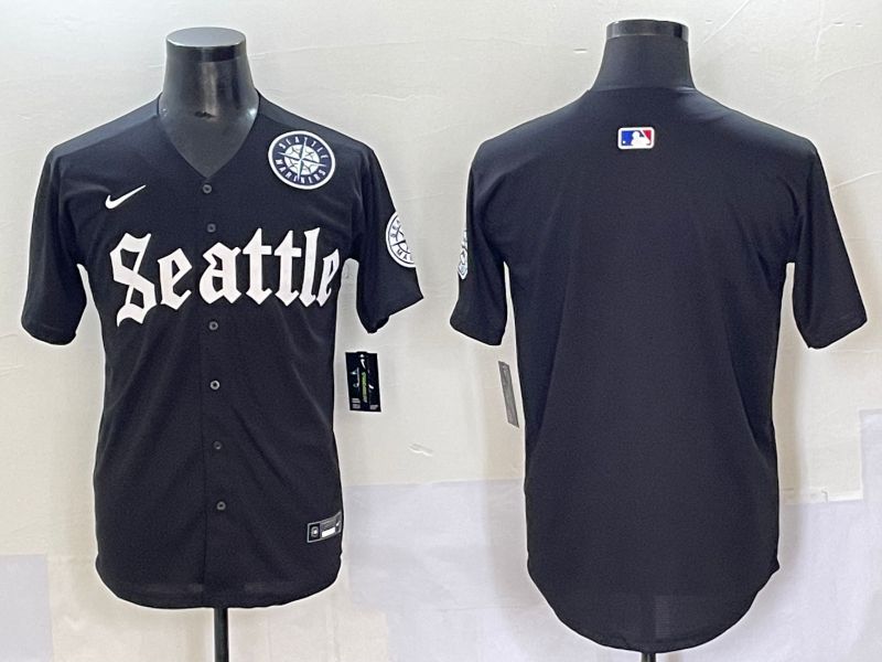 Men 2025 Seattle Mariners Blank black Five generations Joint Name Nike MLB Jersey style 3
